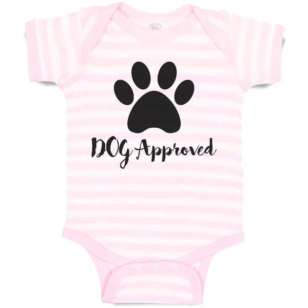 Baby Clothes Dog Approved with Paw Silhouette Baby Bodysuits Boy & Girl Cotton