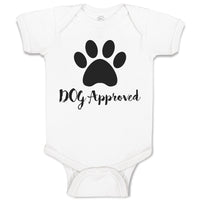 Baby Clothes Dog Approved with Paw Silhouette Baby Bodysuits Boy & Girl Cotton