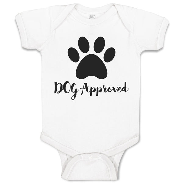 Baby Clothes Dog Approved with Paw Silhouette Baby Bodysuits Boy & Girl Cotton