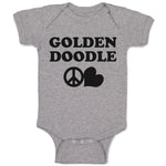 Baby Clothes Golden Doodle Pet Animal Dog Name with Heart and Peace Symbol