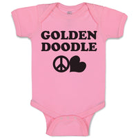 Golden Doodle Pet Animal Dog Name with Heart and Peace Symbol