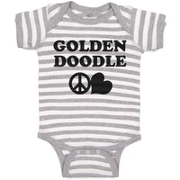 Baby Clothes Golden Doodle Pet Animal Dog Name with Heart and Peace Symbol