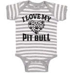 Baby Clothes I Love My Pit Bull with Paws Baby Bodysuits Boy & Girl Cotton