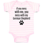Baby Clothes If You Mess with Me, You Mess with My German Shepherd with Paw