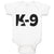 Baby Clothes K-9 Pet Animal Police Dog Name Baby Bodysuits Boy & Girl Cotton