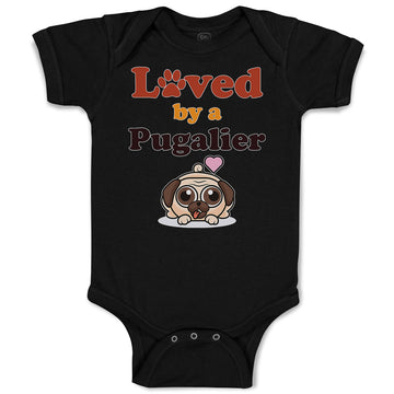 Baby Clothes Loved by A Pugalier Pet Animal Dog Baby Bodysuits Boy & Girl Cotton