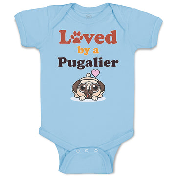 Baby Clothes Loved by A Pugalier Pet Animal Dog Baby Bodysuits Boy & Girl Cotton