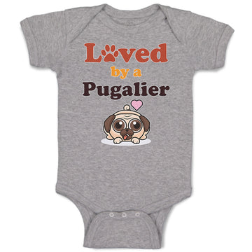 Baby Clothes Loved by A Pugalier Pet Animal Dog Baby Bodysuits Boy & Girl Cotton