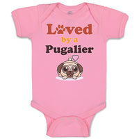 Baby Clothes Loved by A Pugalier Pet Animal Dog Baby Bodysuits Boy & Girl Cotton