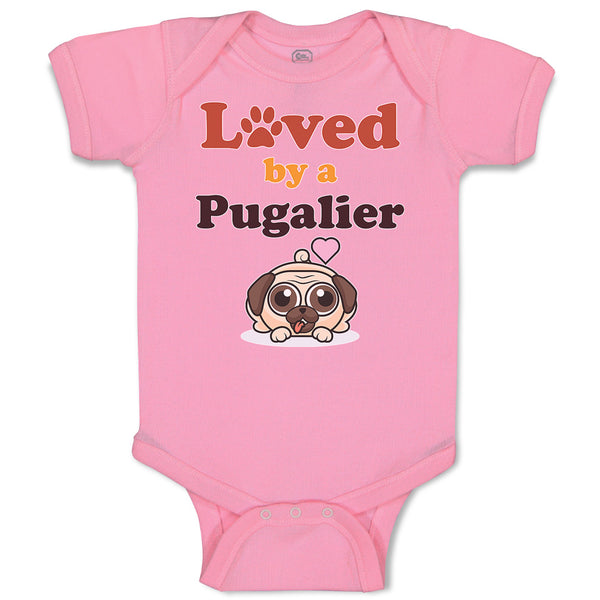 Baby Clothes Loved by A Pugalier Pet Animal Dog Baby Bodysuits Boy & Girl Cotton
