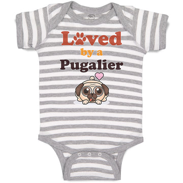 Baby Clothes Loved by A Pugalier Pet Animal Dog Baby Bodysuits Boy & Girl Cotton