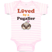 Baby Clothes Loved by A Pugalier Pet Animal Dog Baby Bodysuits Boy & Girl Cotton