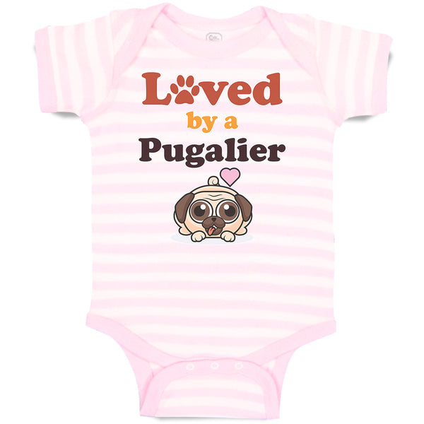 Baby Clothes Loved by A Pugalier Pet Animal Dog Baby Bodysuits Boy & Girl Cotton
