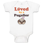 Baby Clothes Loved by A Pugalier Pet Animal Dog Baby Bodysuits Boy & Girl Cotton