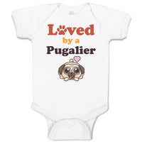 Baby Clothes Loved by A Pugalier Pet Animal Dog Baby Bodysuits Boy & Girl Cotton