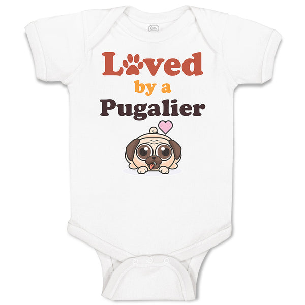 Baby Clothes Loved by A Pugalier Pet Animal Dog Baby Bodysuits Boy & Girl Cotton