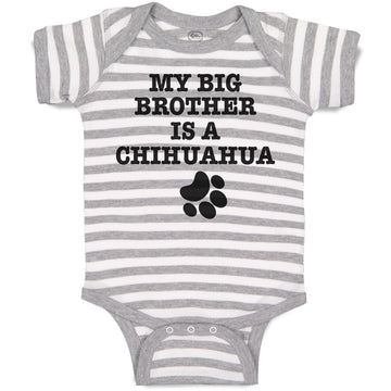 Baby Clothes My Big Brother Is A Chihuahua with Paw Baby Bodysuits Cotton