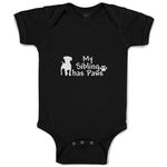 Baby Clothes My Sibling Has Paws Pet Animal Dog Standing Baby Bodysuits Cotton