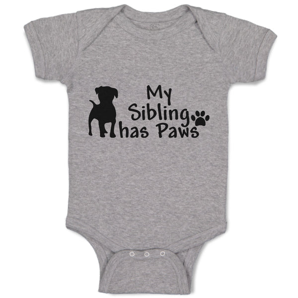 Baby Clothes My Sibling Has Paws Pet Animal Dog Standing Baby Bodysuits Cotton