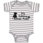 Baby Clothes My Sibling Has Paws Pet Animal Dog Standing Baby Bodysuits Cotton