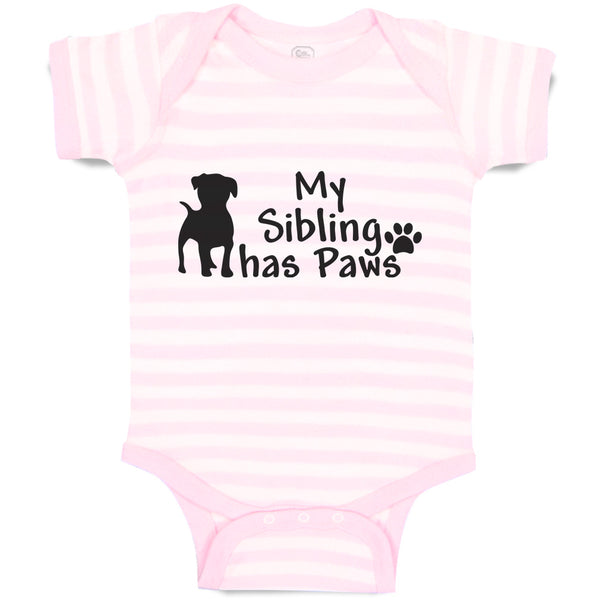 Baby Clothes My Sibling Has Paws Pet Animal Dog Standing Baby Bodysuits Cotton