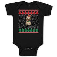Baby Clothes Pugly Sweatshirt Dog with Christmas Hat and Bones and Paw Cotton