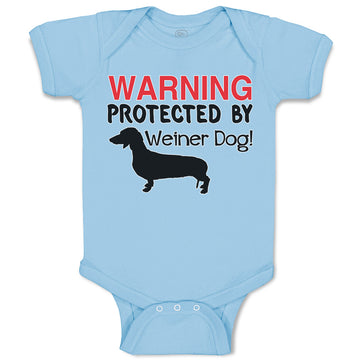 Baby Clothes Warning Protected by Weiner Dog! Baby Bodysuits Boy & Girl Cotton