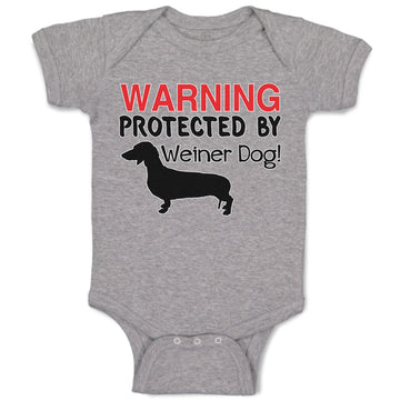 Baby Clothes Warning Protected by Weiner Dog! Baby Bodysuits Boy & Girl Cotton