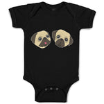 Baby Clothes Cute Pug Buddies Heads and Faces Baby Bodysuits Boy & Girl Cotton