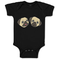 Baby Clothes Cute Pug Buddies Heads and Faces Baby Bodysuits Boy & Girl Cotton
