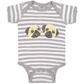 Baby Clothes Cute Pug Buddies Heads and Faces Baby Bodysuits Boy & Girl Cotton