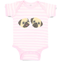 Baby Clothes Cute Pug Buddies Heads and Faces Baby Bodysuits Boy & Girl Cotton