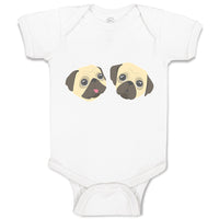 Baby Clothes Cute Pug Buddies Heads and Faces Baby Bodysuits Boy & Girl Cotton