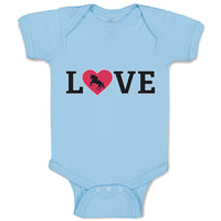 Baby Clothes Love Heart Symbol Inside Horse Baby Bodysuits Boy & Girl Cotton