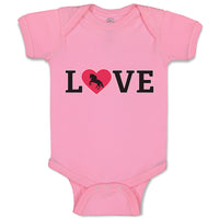 Baby Clothes Love Heart Symbol Inside Horse Baby Bodysuits Boy & Girl Cotton