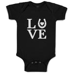 Baby Clothes Love Horse Shoe with Black Heart Baby Bodysuits Boy & Girl Cotton
