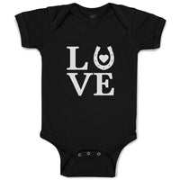 Baby Clothes Love Horse Shoe with Black Heart Baby Bodysuits Boy & Girl Cotton