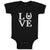 Baby Clothes Love Horse Shoe with Black Heart Baby Bodysuits Boy & Girl Cotton