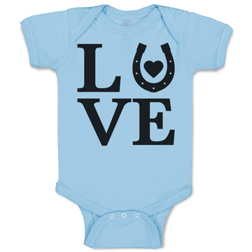 Baby Clothes Love Horse Shoe with Black Heart Baby Bodysuits Boy & Girl Cotton