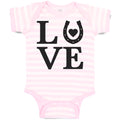 Baby Clothes Love Horse Shoe with Black Heart Baby Bodysuits Boy & Girl Cotton
