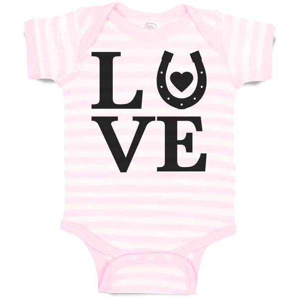 Love Horse Shoe with Black Heart