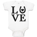 Baby Clothes Love Horse Shoe with Black Heart Baby Bodysuits Boy & Girl Cotton