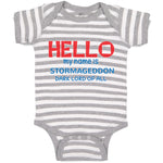 Baby Clothes Hello My Name Is Stormageddon Dark Lord of All Baby Bodysuits