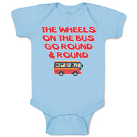 Baby Clothes The Wheels on The Bus Go Round and Round Baby Bodysuits Cotton