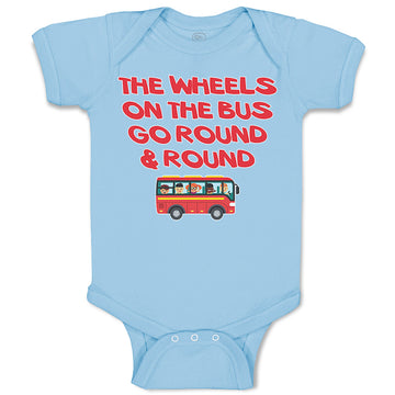 Baby Clothes The Wheels on The Bus Go Round and Round Baby Bodysuits Cotton