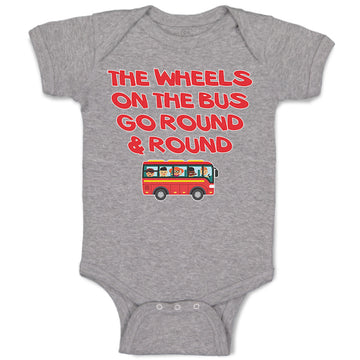 Baby Clothes The Wheels on The Bus Go Round and Round Baby Bodysuits Cotton