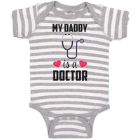 Baby Clothes My Daddy Is A Doctor with Stethoscope and Red Hearts Baby Bodysuits