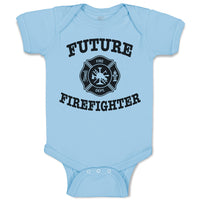 Baby Clothes Future Firefighter with Badge Baby Bodysuits Boy & Girl Cotton