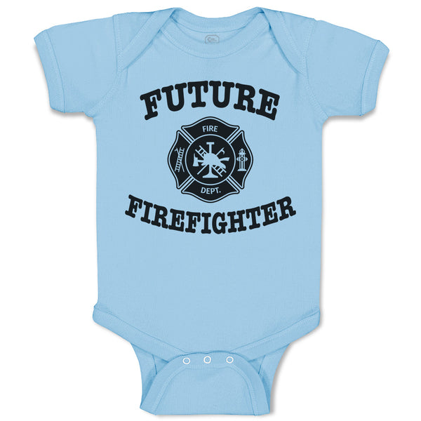 Baby Clothes Future Firefighter with Badge Baby Bodysuits Boy & Girl Cotton
