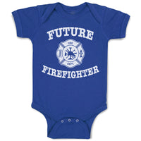 Baby Clothes Future Firefighter with Badge Baby Bodysuits Boy & Girl Cotton